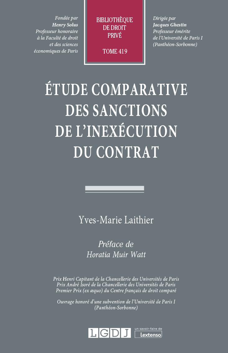 T419 – Etude comparative des sanctions de l’inexécution du contrat.