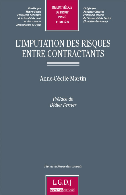 L’imputation des risques entre contractants tome 508