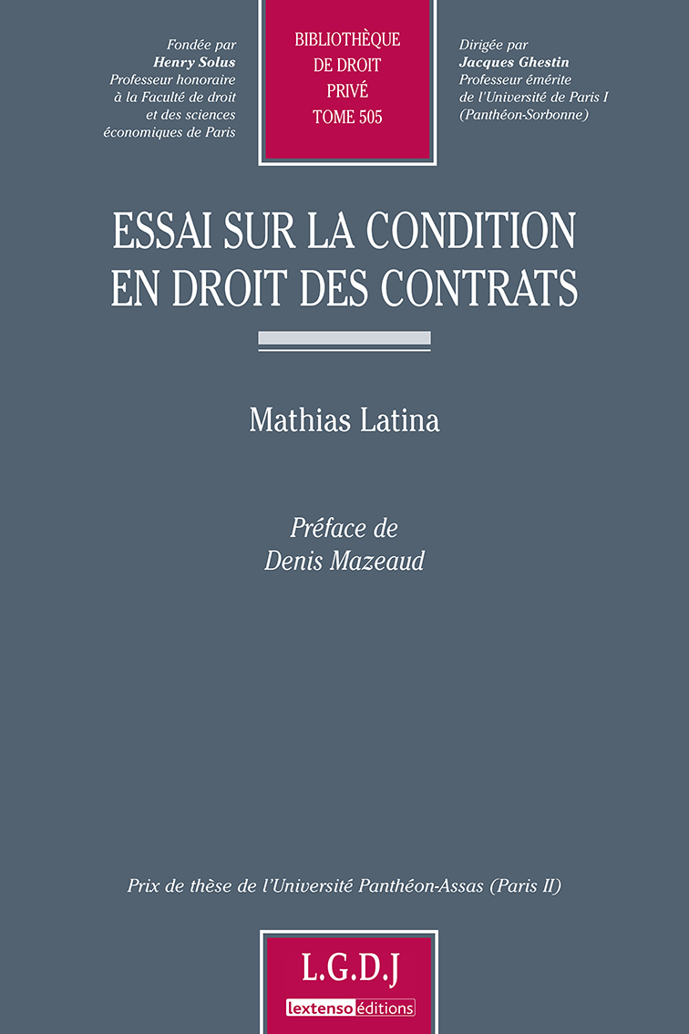 T505 – Essai sur la condition en droit des contrats