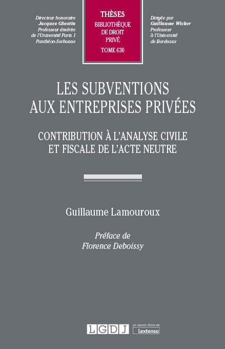 T630 – Les subventions aux entreprises privées
