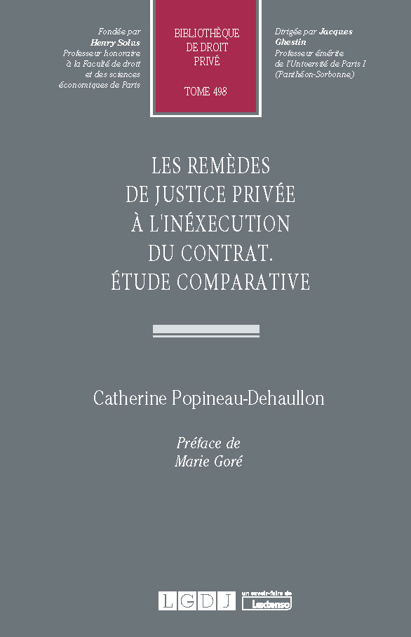 T498 – Les remèdes de justice privée à l’inéxécution du contrat. Etude comparative