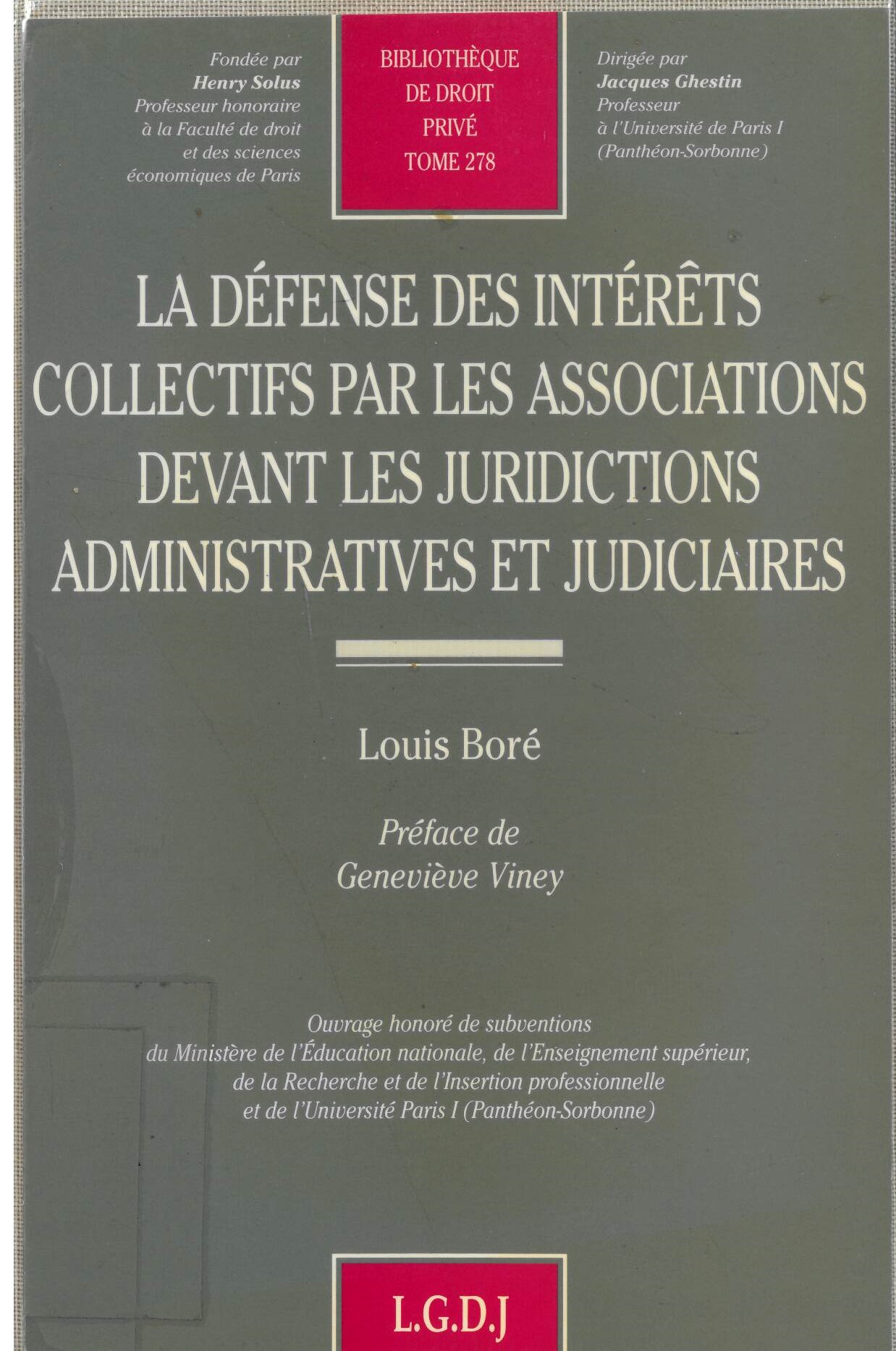 T278 – La défense des intérêts collectifs par les associations devant les juridictions administratives et judiciaires
