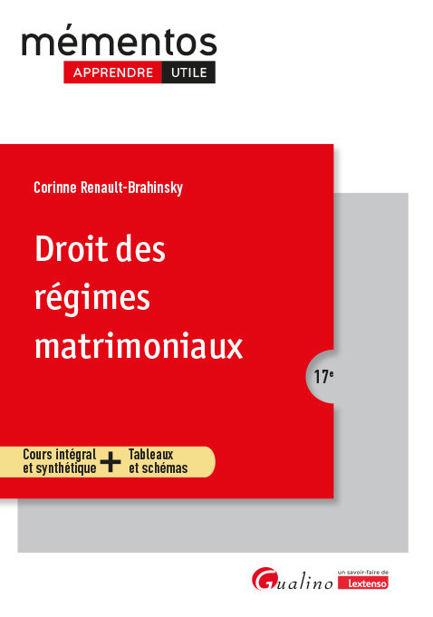 Droit des régimes matrimoniaux - 